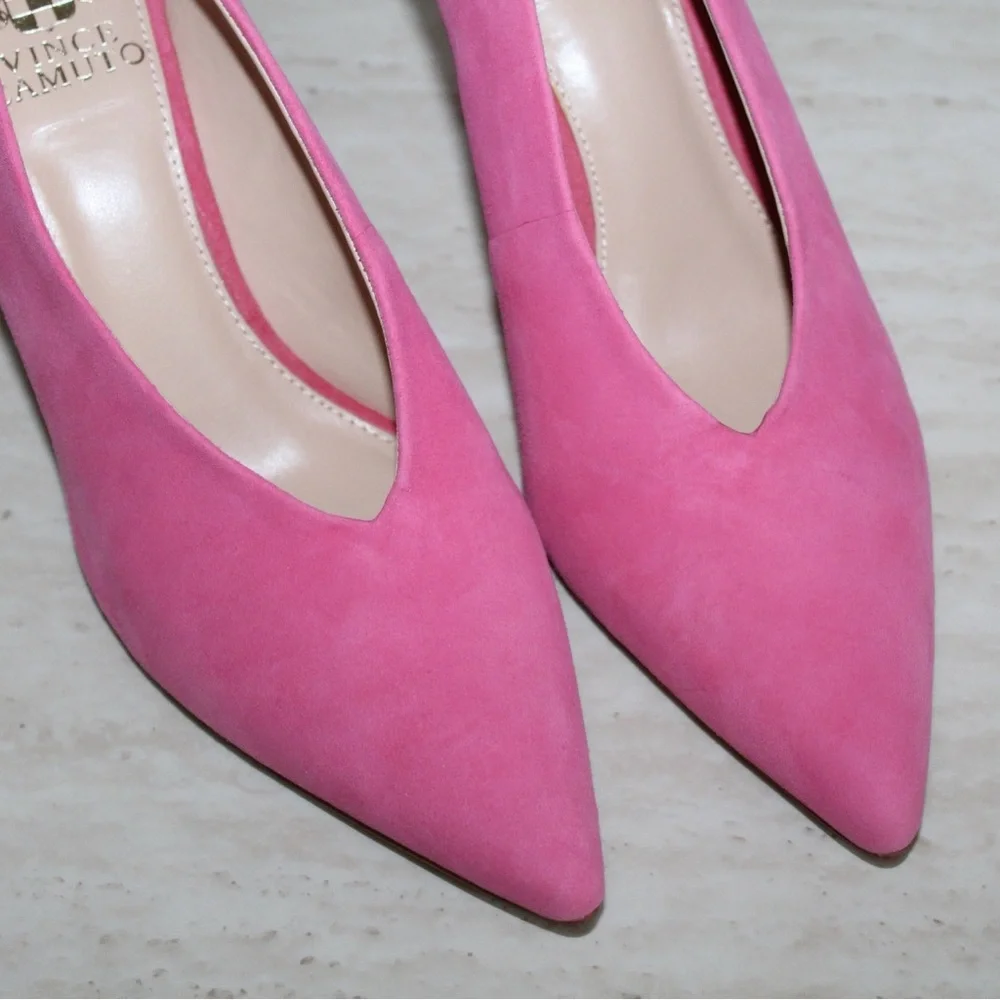 Vince Camuto Ankia Soft Pink Suede Pump Heels - Picture 10 of 16